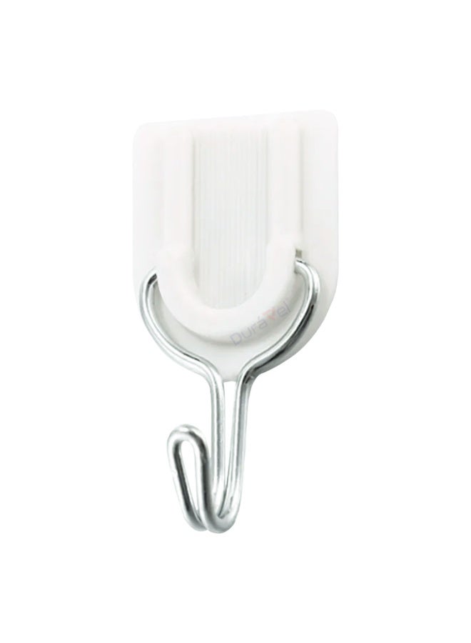 Duravel 12Pcs Hooks Sticky Wall Hooks Self-Adhesive Metal Hook Strip for Kitchen, Bathroom & Home,Heavy Duty Wall Hanger, Utensils, Bags & Towels No Drilling Required - view 2